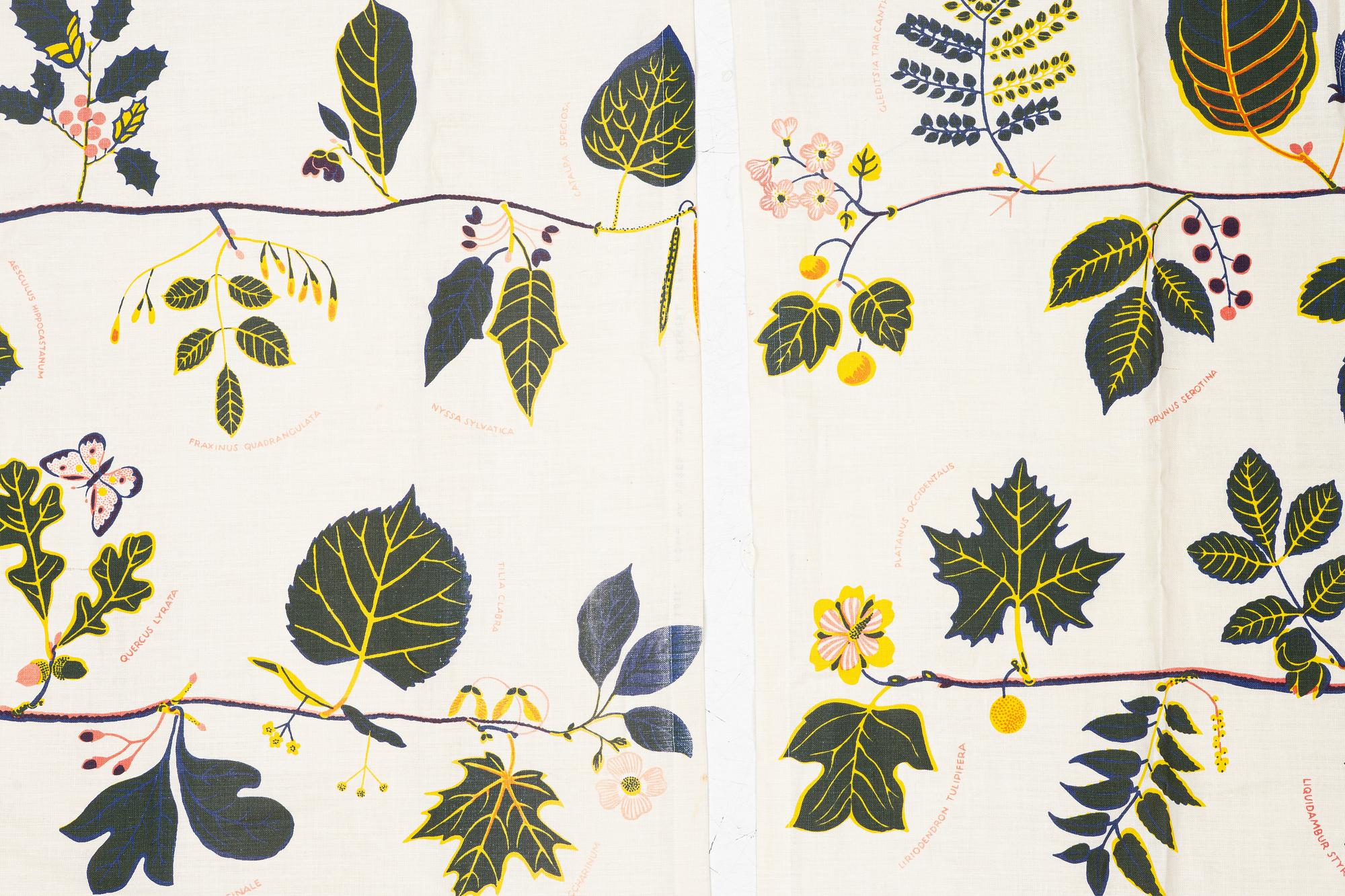 Josef Frank, A pair of 'U.S. Tree' curtains, Svenskt Tenn.