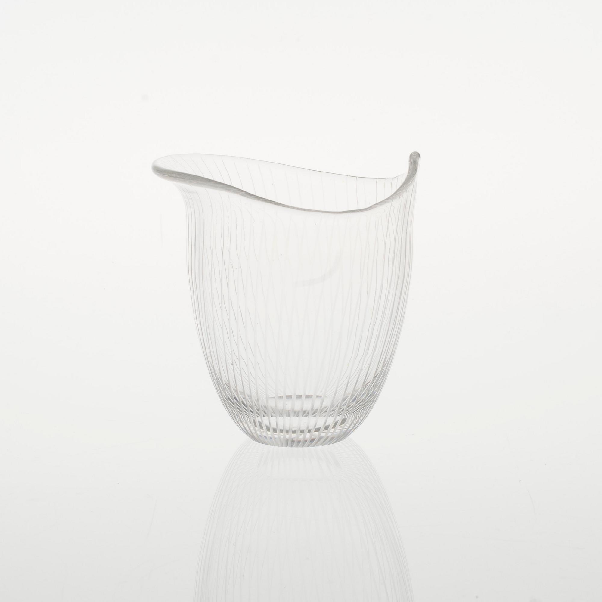 VAS, glas, signerad Tapio Wirkkala Iittala, modell 3512, 1950-tal.