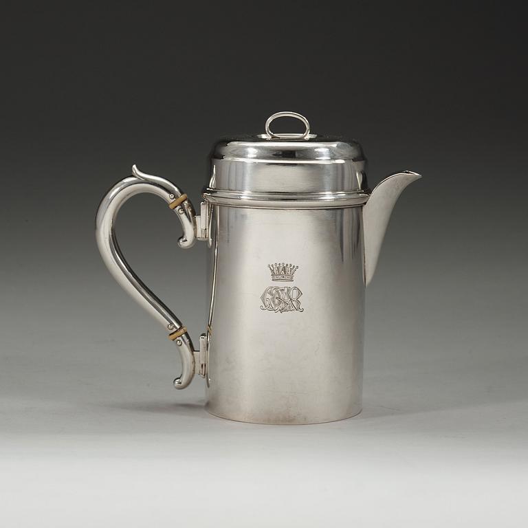 A Swedish 19th century silver jug, marks of Gustaf Möllenborg Feron, Stockholm 1872.