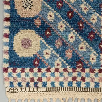 Marianne Richter, MATTO, "Blå trädet", knotted pile, ca 213,5 x 142 cm, signed AB MMF MR.