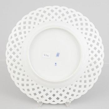 A 'Blue Fluted Full Lace' porcelain dish, Royal Copenhagen, 19th century.