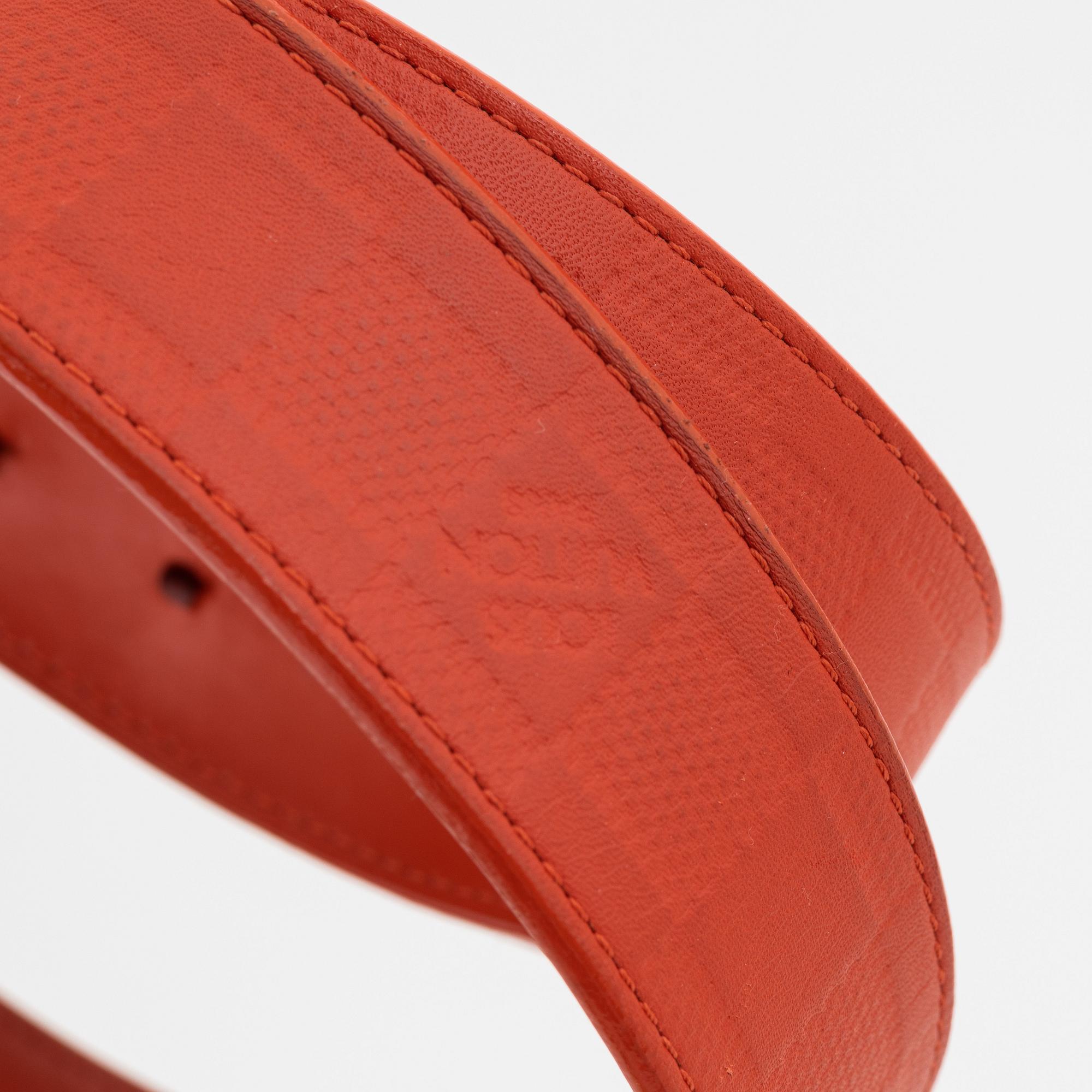 Louis Vuitton, a red Damier Infini 'Detroit' belt, size 100, 2013.