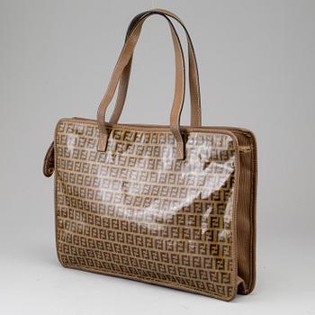 FENDI, a textile handbag.