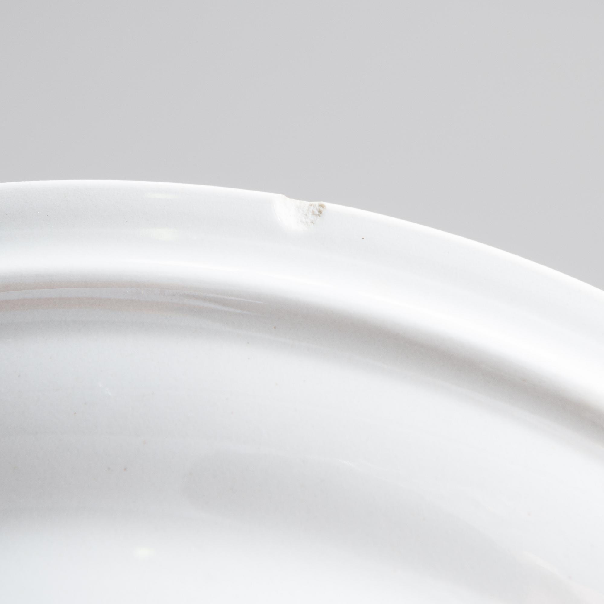 A porcelain cup, plate and soup bowl. Arabia, Finland, mid 20th century.