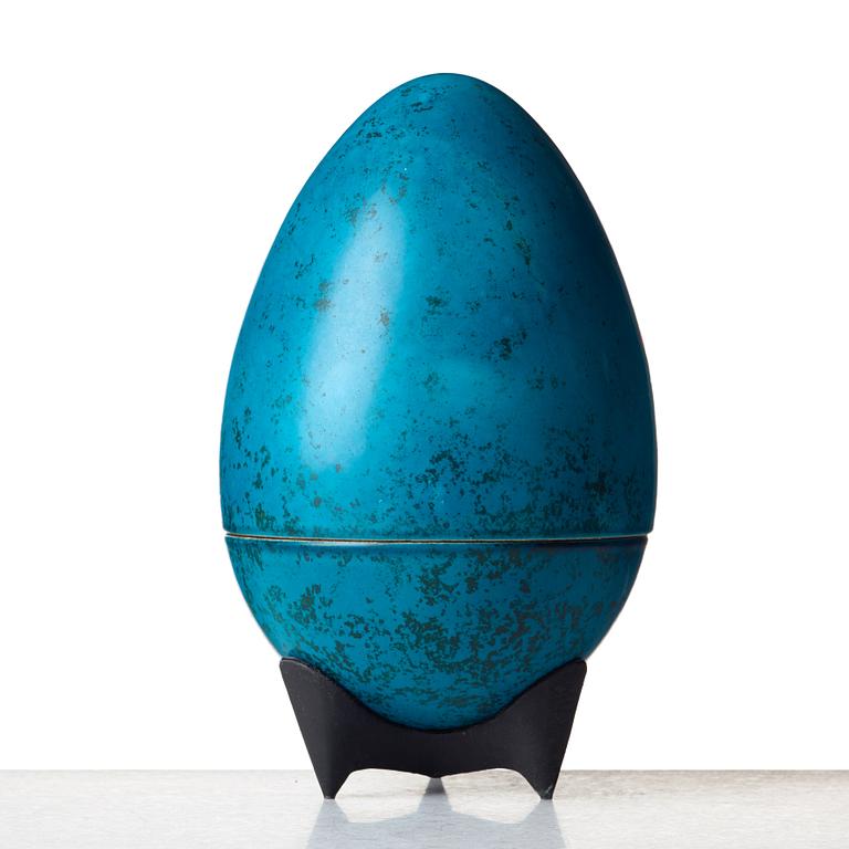 Hans Hedberg, a faience sculpture of an egg, Biot, France.