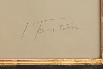 Lucio Fontana, a signed and numbered etching with relievo and perforation.