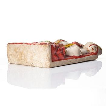 Skulptur, alabaster. Indien, Hannuman, sent 1800-tal.