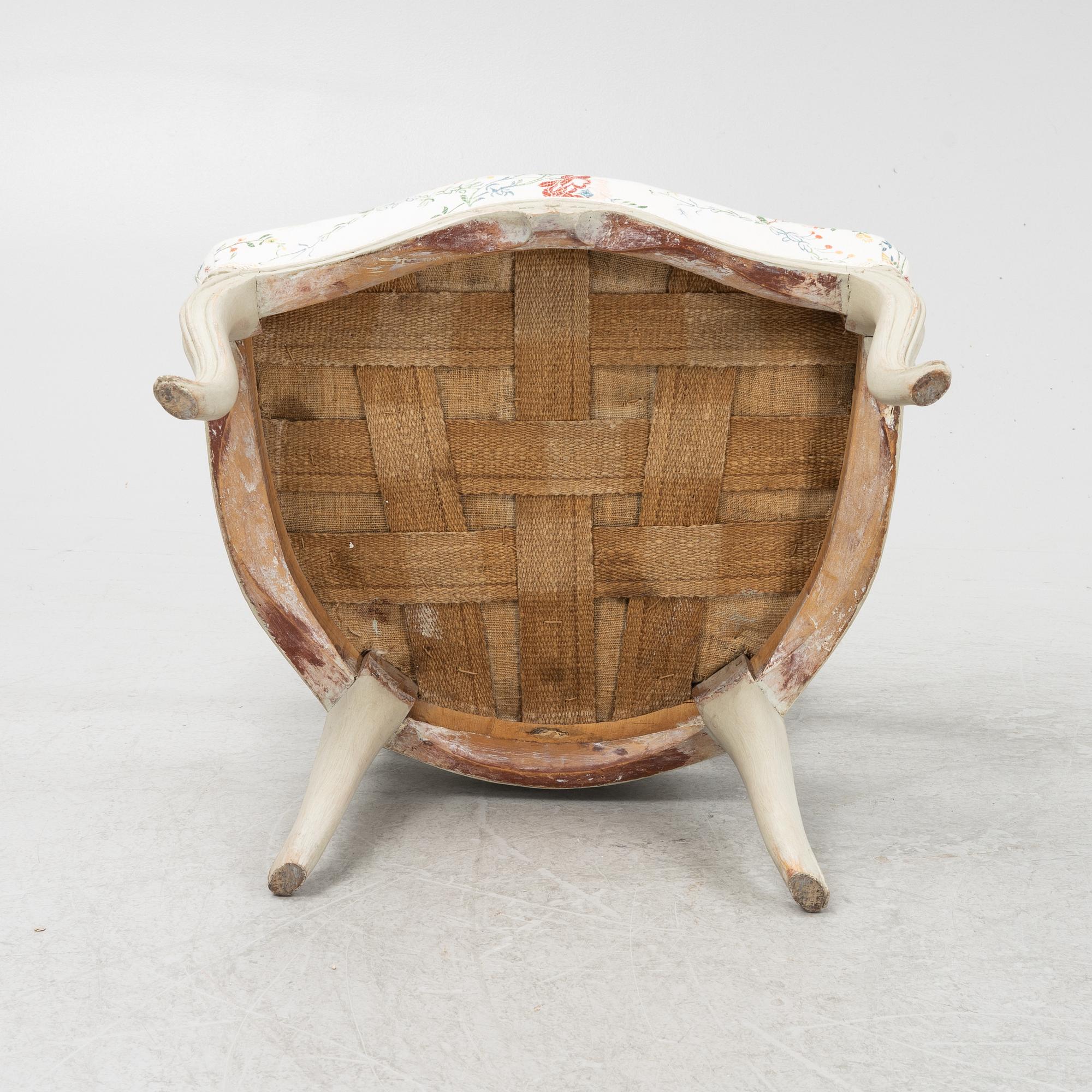 A Swedish Rococo open armchair, later part of the 18th century.