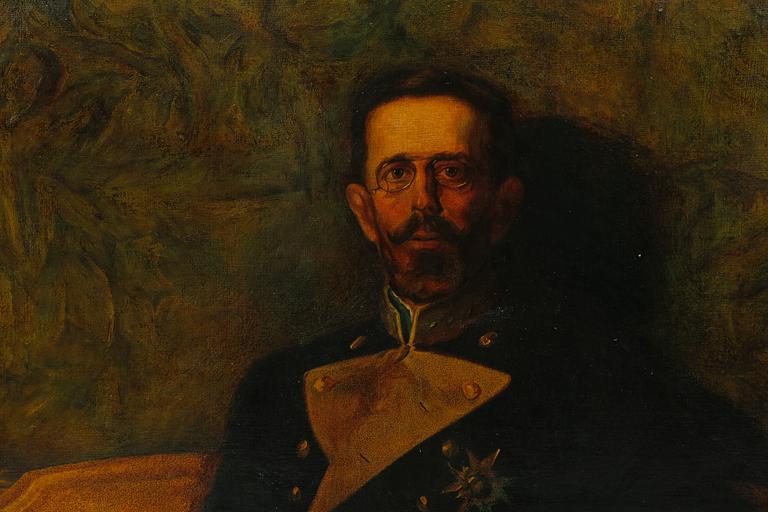 OKÄND KONSTNÄR, olja på duk, signerad A G Hallberg, 1900-talets första hälft.