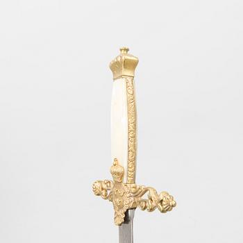 Värja svensk, för ämbetsman, 18/1900-tal, med balja.