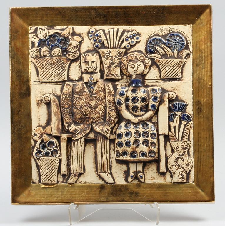 VÄGGRELIEF, stengods, Lisa Larson, Gustavsberg.