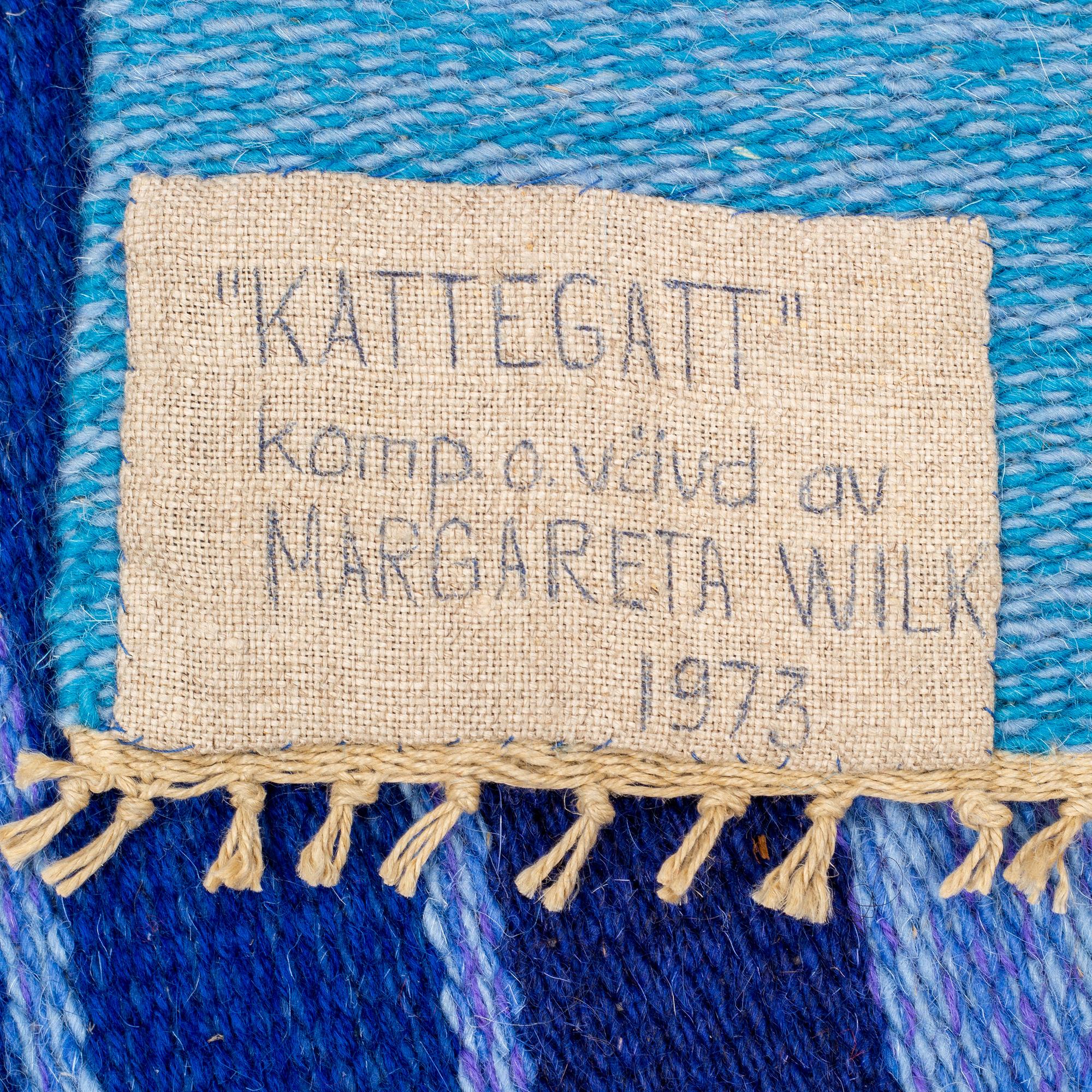 MARGARETA WILK, "Kattegatt", a wall hanging, ca 233 x 126-127 cm, signed and dated M. WILK 1973.