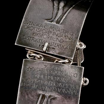 ARMBAND, silver, CG Hallberg, Stockholm, 1920-tal. Vikt 54,4 g.