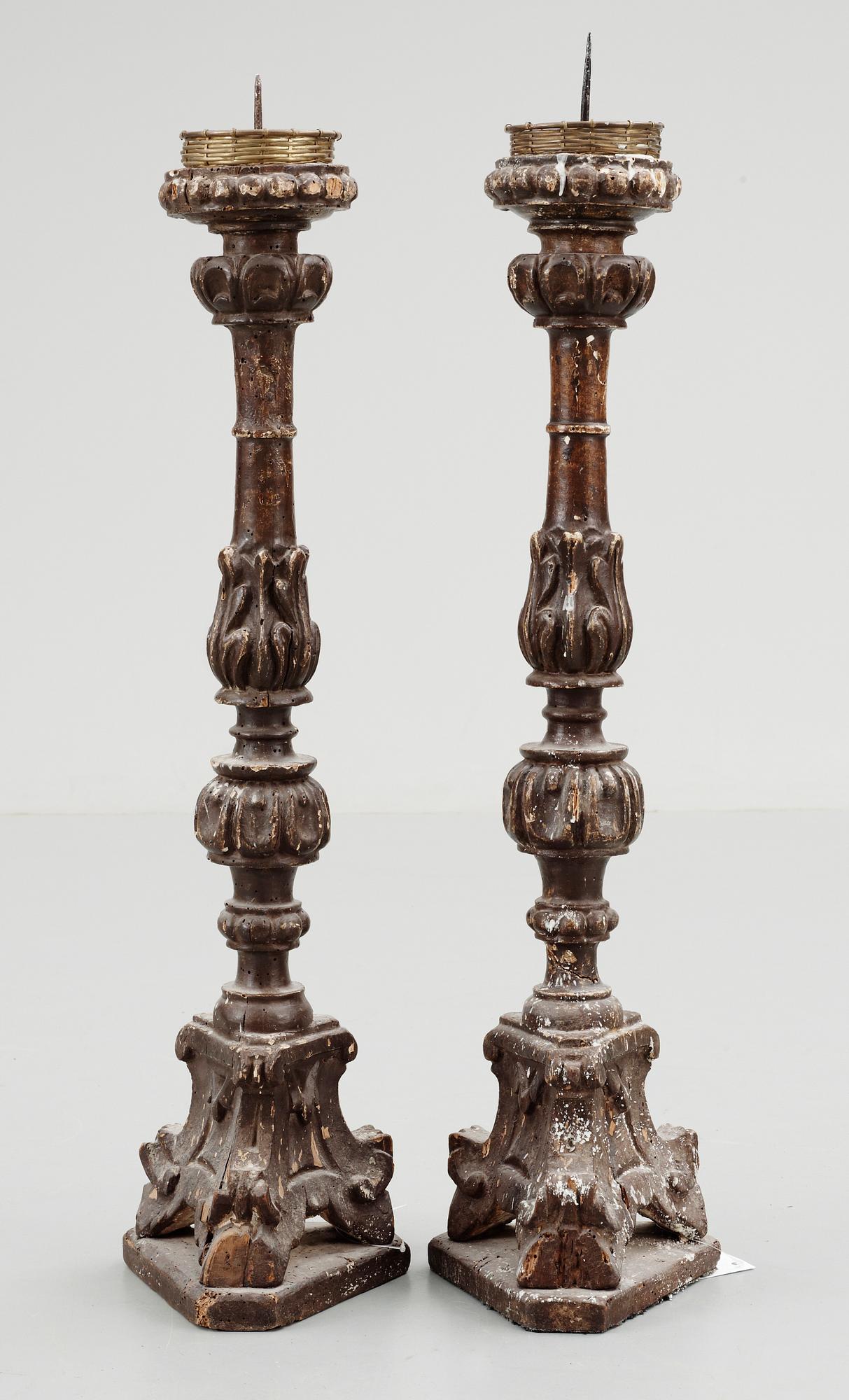 ALTARLJUSSTAKAR, barock, 1700-tal.