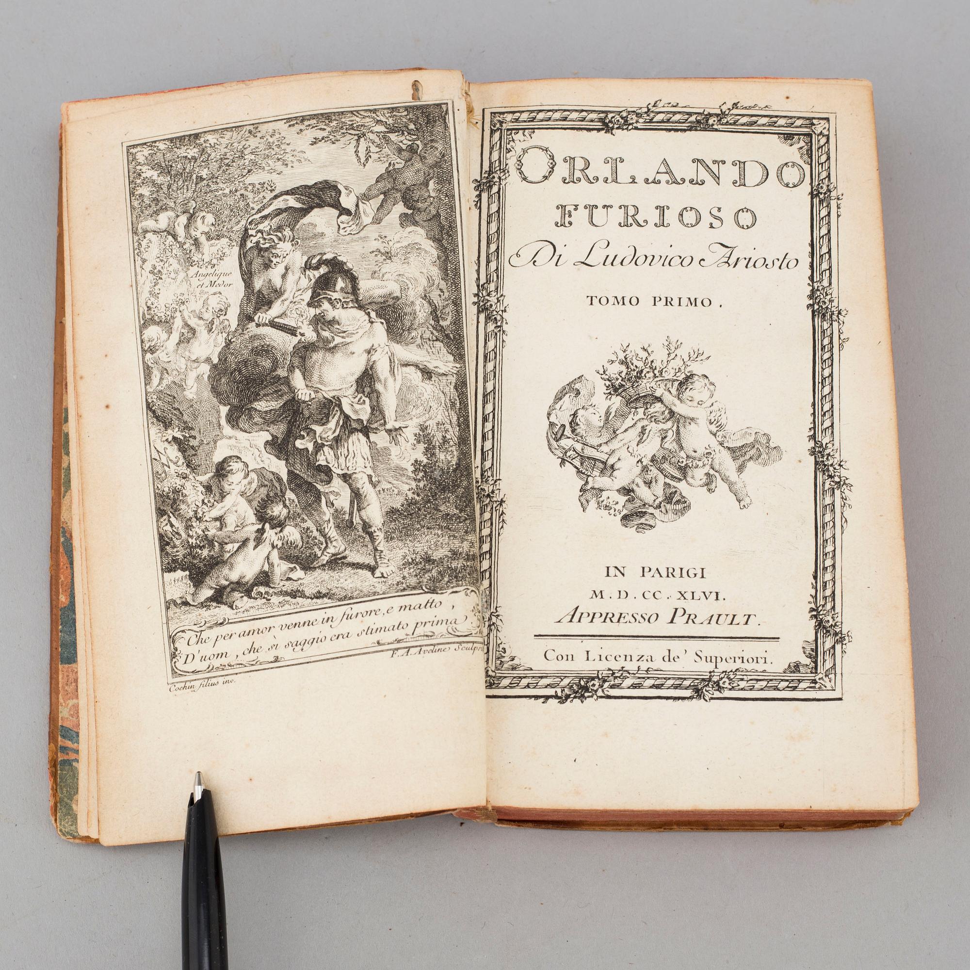 BÖCKER, 4 volymer. Orlando furioso, 1746.