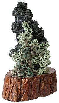 1522. A massive Chinese carved sculpture of a scholars rock, first half of 19th Century.