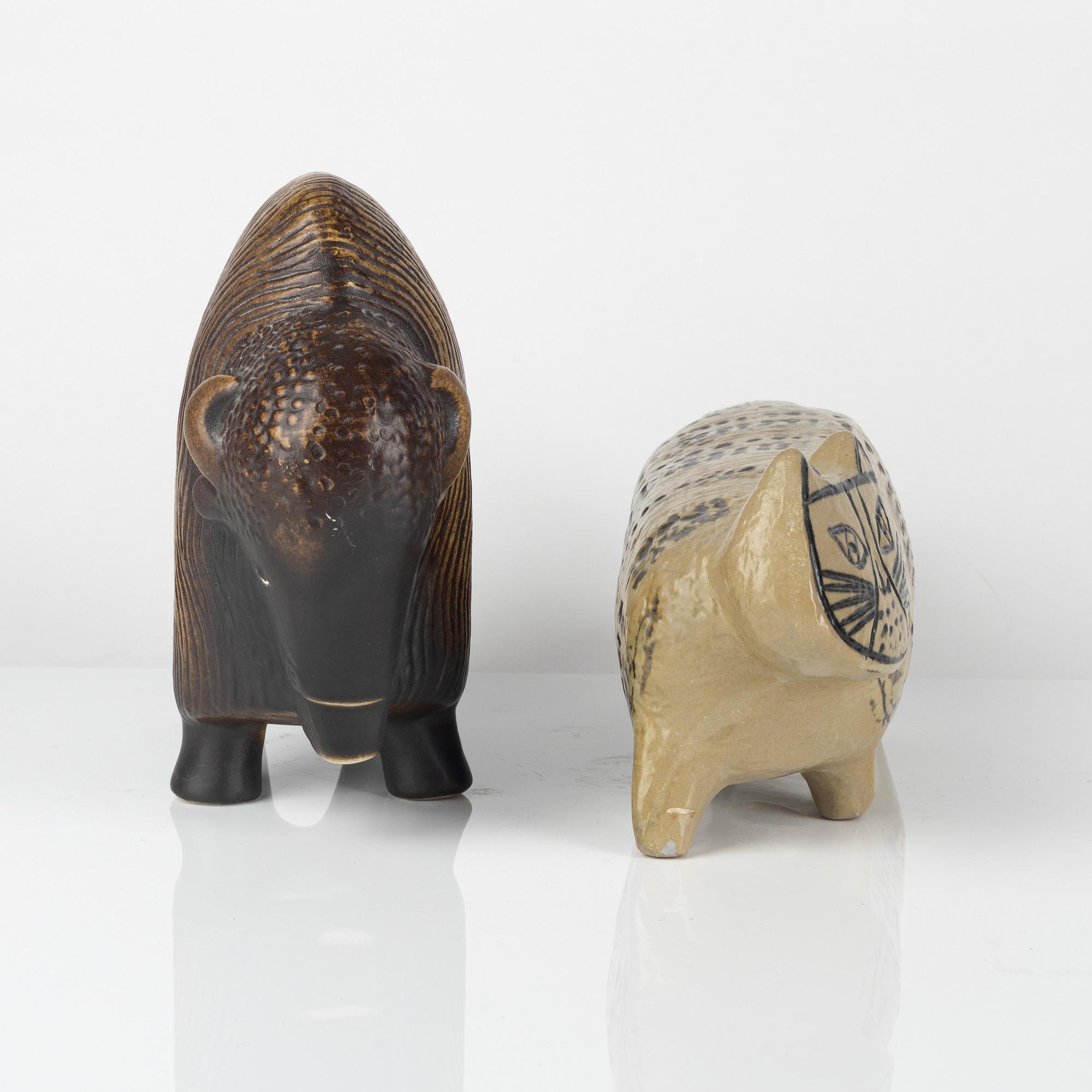 Lisa Larson, figuriner, 2 st, Gustavsberg.