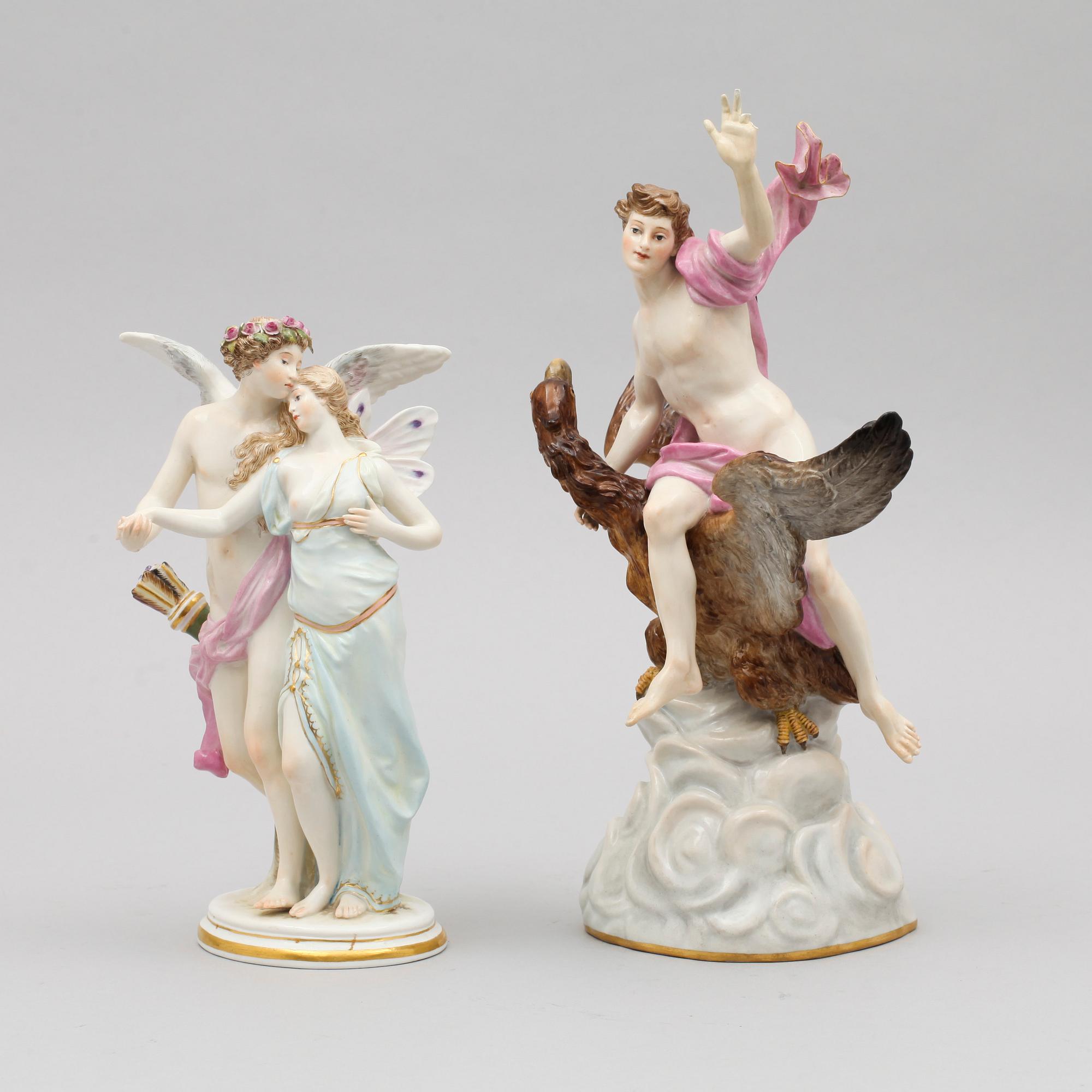 FIGUINER, porslin, två st. Meissen, 1900-tal.