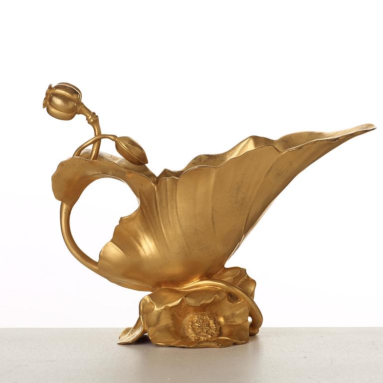 Henri Francois Coutheillas Attributed to, an Art Nouveau gilt-bronze vase, France ca 1900.