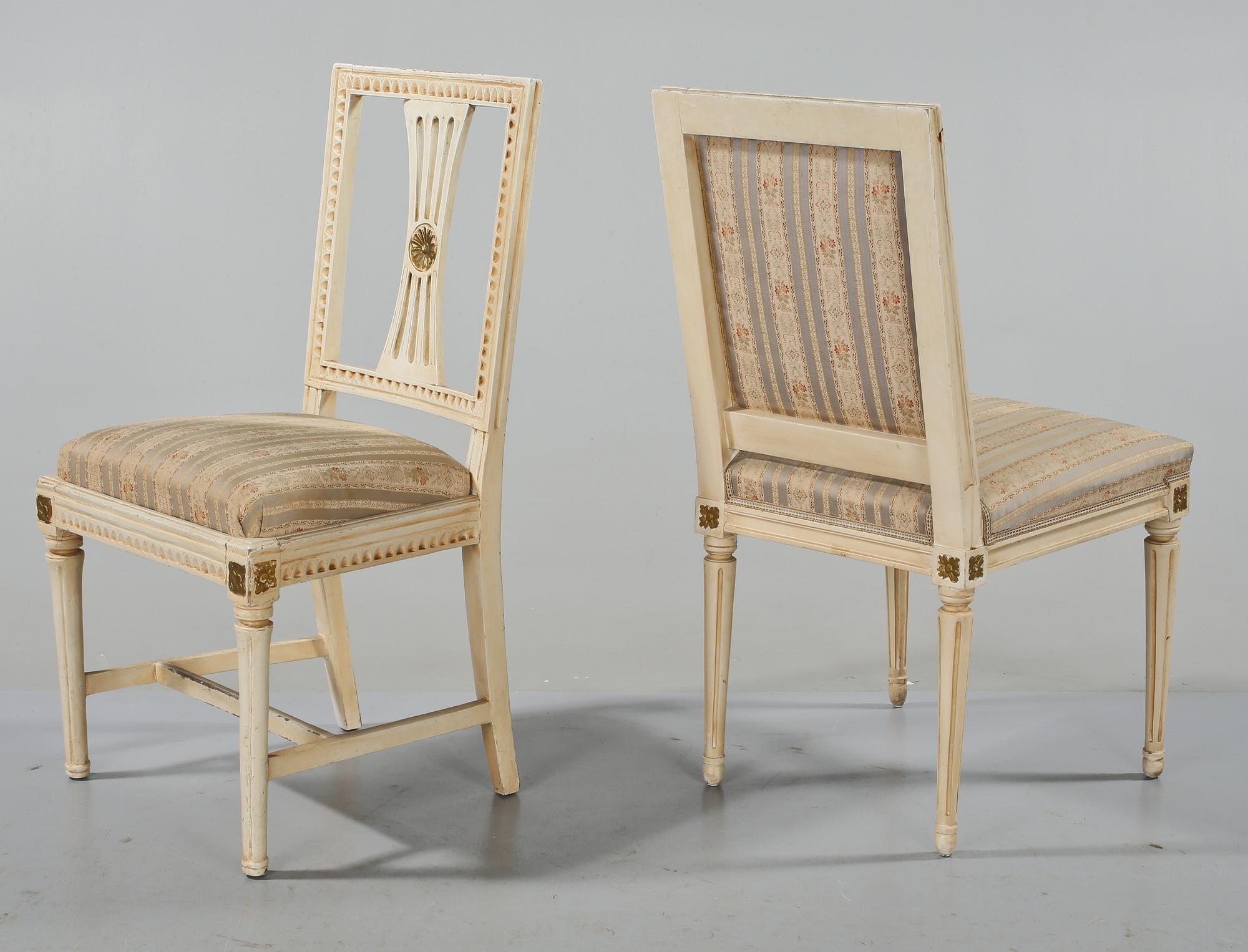 STOLAR, 5 + 2 st, gustaviansk stil. Omkring sekelskiftet 1900.
