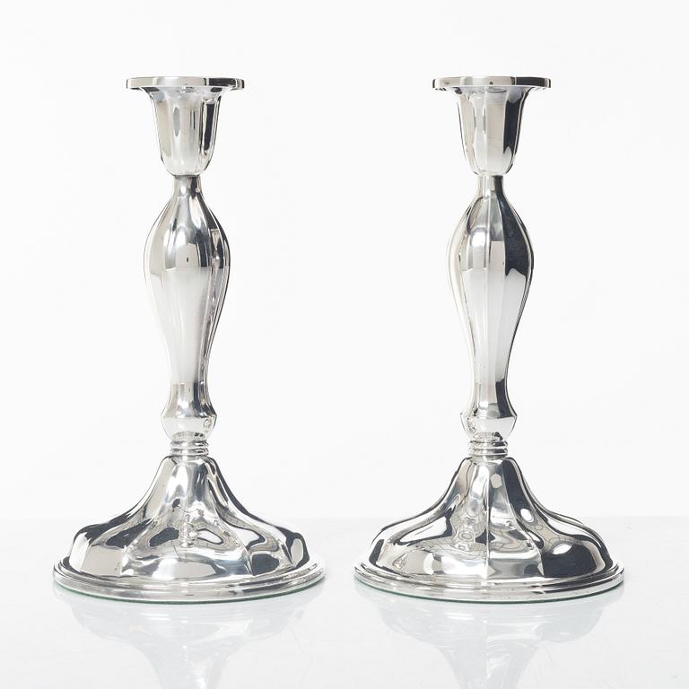 Thorvald Marthinsen, ljusstakar, ett par, silver, Tönsberg, Norge 1900-tal.