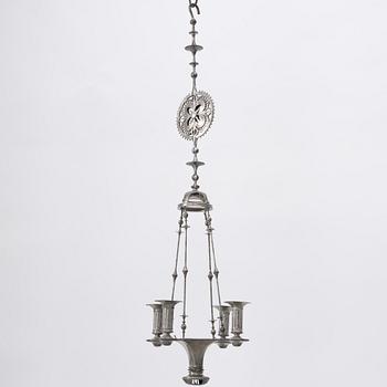 Ferdinand Boberg, a pewter chandelier, Santessons Tenngjuteri, Stockholm 1904.