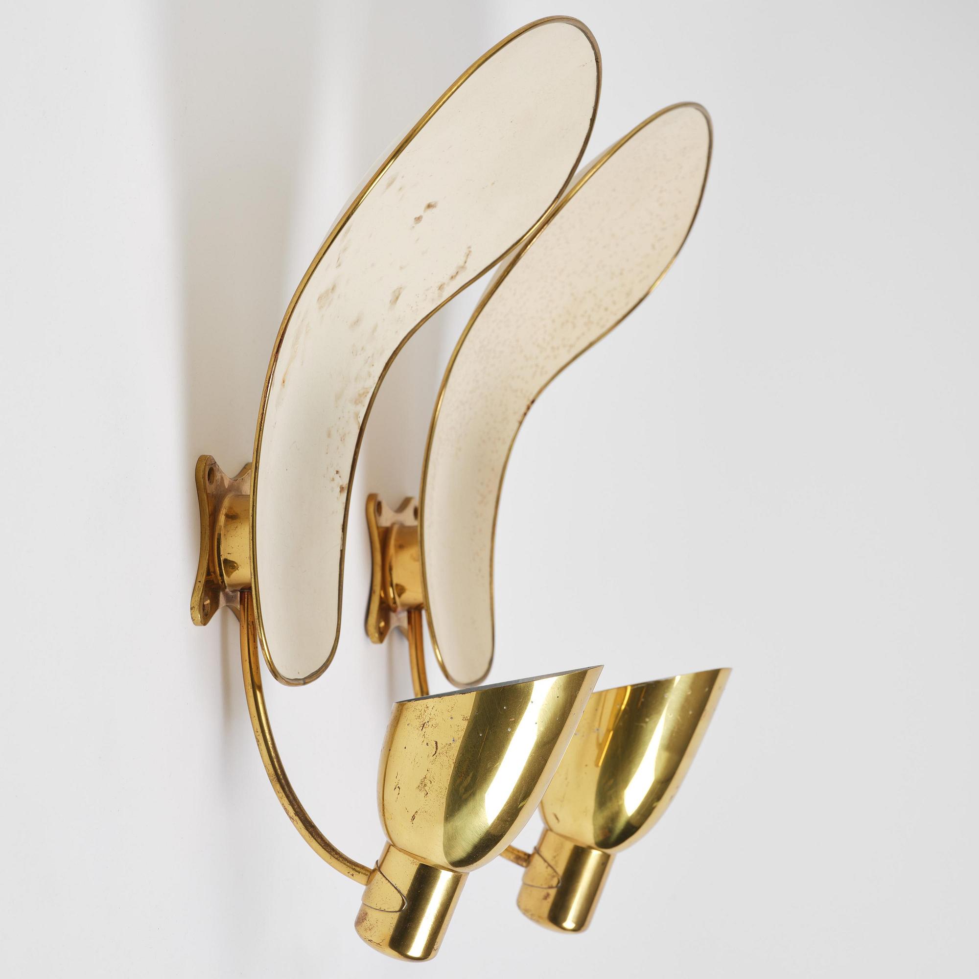 Carl-Axel Acking, a pair of wall lamps model 5029, Bröderna Malmströms Metallvarufabrik, Malmö, 1950s.