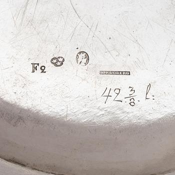 Six Swedish silver plates, marks of Arvid Floberg 1788.
