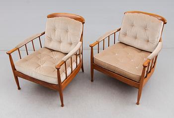 FÅTÖLJER, 1 par, "Skrindan", Kerstin Hörlin-Holmqvist, OPE, 1900-talets andra hälft.