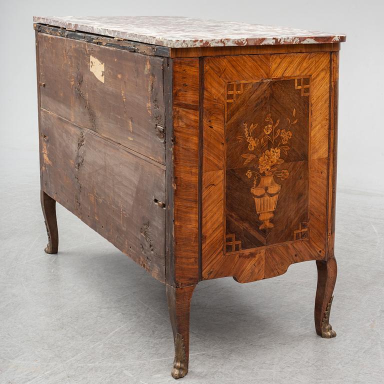 A French chest of drawers, mid 18th Century.