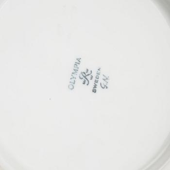 A pair of stoneware bowls, "Olympia", and a flower pot by Gunnar Nylund, Rörstrand, second half of the 20th century.