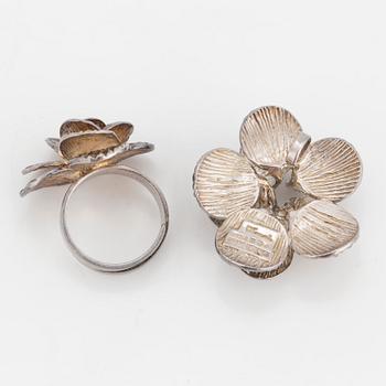 THERESIA HVORSLEV, ring och hänge, sterlingsilver, MEMA, Lidköping, 1979.