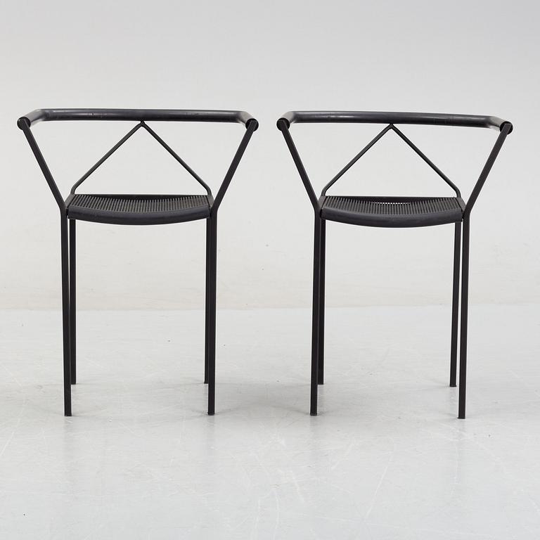 Maurizio Peregalli, a pair of 'Poltroncina' chairs for Zeus Noto, Italy. The model designed 1984.
