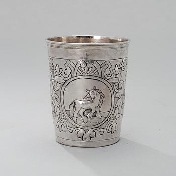 A BEAKER, silver, Moscow 1749, unknown master, weight 82 g.