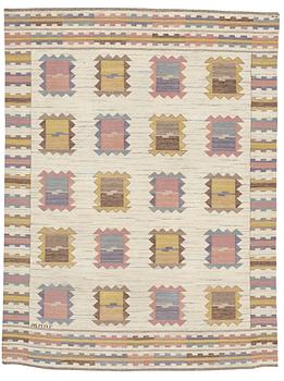 217. Märta Måås-Fjetterström, A CARPET, "Ljusa plador", flat weave, ca 266 x 200,5 cm, signed AB MMF.