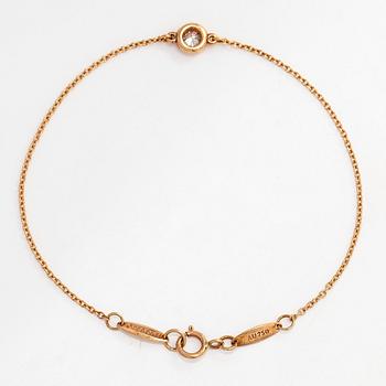 Tiffany & Co, Elsa Peretti, rannekoru, "Diamonds by the Yard", 18K ruusukultaa ja briljanttihiottu timantti.