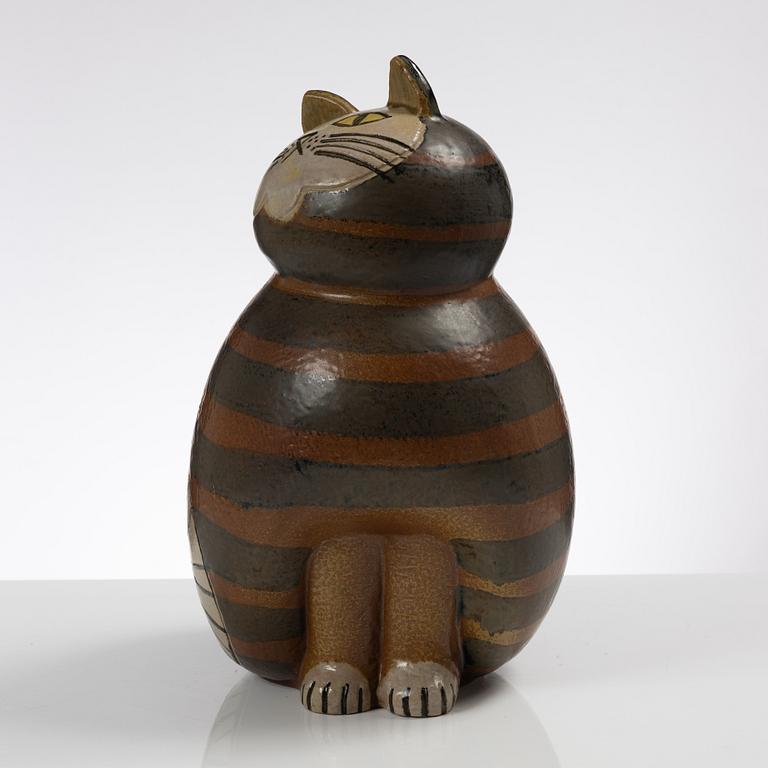 Lisa Larson, skulptur, "Maxikatt", stengods, ur serien "Stora Zoo", Gustavsberg.
