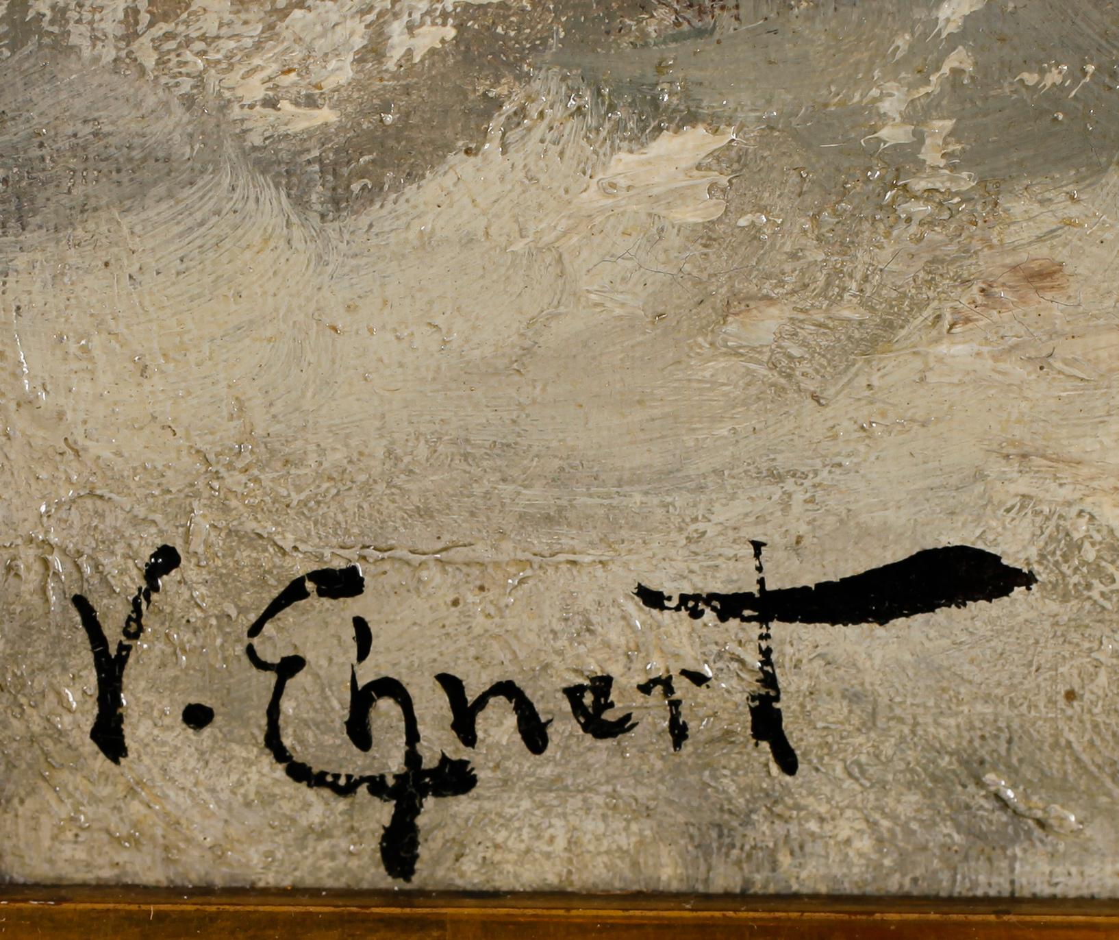 OKÄND KONSTNÄR, olja på duk, signerad V Ehnert, 1800-/1900-tal.