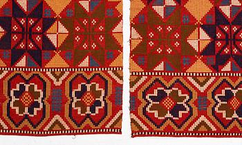 Textile, plain weave, 2 lengths, first half of the 20th century. 195 x 60 each.