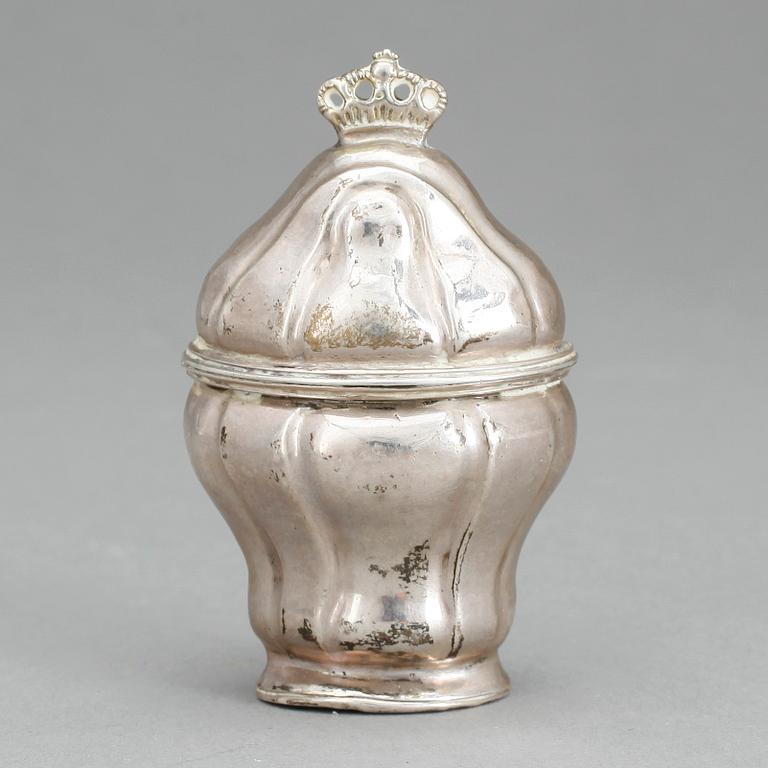 LUKTDOSA, silver, Erik Holmberg, Lund, 1805. Vikt ca 27g.