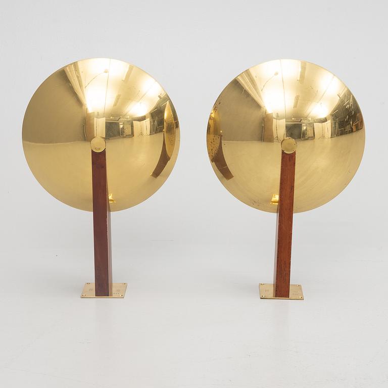 Eckart Muthesius, a pair of wall lamps, Walther Schnepel, Tecnolumen, West Germany, late 20th century.