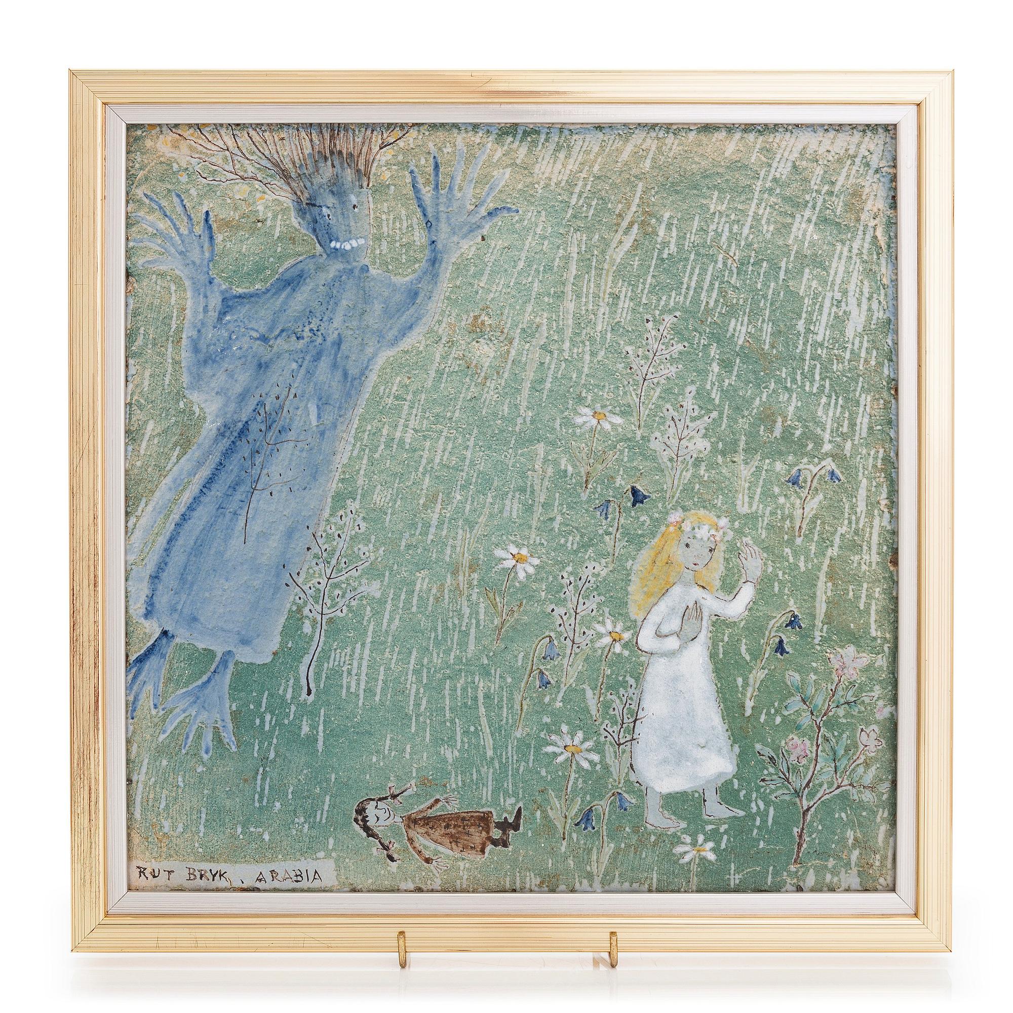 Rut Bryk, a stoneware relief signed Rut Bryk Arabia.