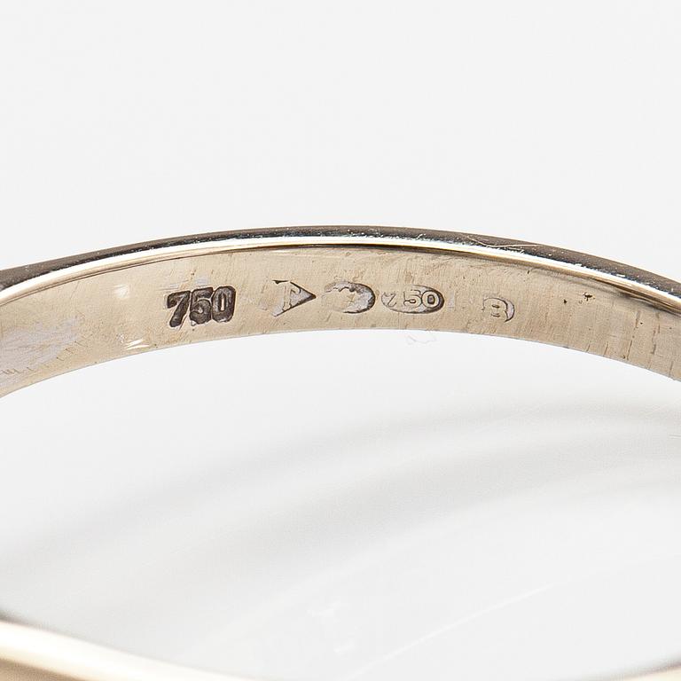 Ring, 18K vitguld,  diamanter tot. ca 1,40 ct. importstämplad Tillander, Helsingfors 1990-tal.