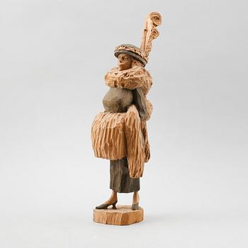 OTTO JANSSON, SKULPTUR, snidat trä, etiettmärkt Otto Jansson och daterad 1914.