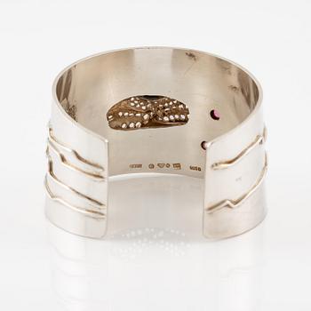 Lars Arby, a bangle, silver with tourmalines, Gothenburg 1971.