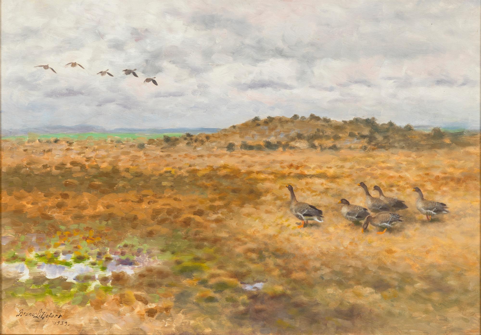 Bruno Liljefors, signerad Bruno Liljefors och daterad 1939.