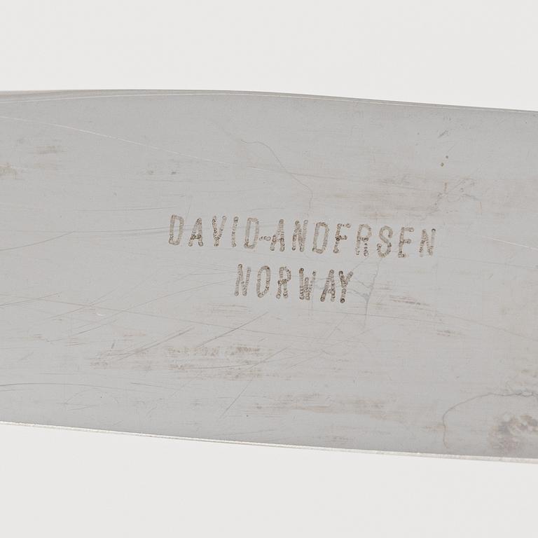 Bestickservis, David Andersen, "Norona" nysilver, 59 delar, Norge.