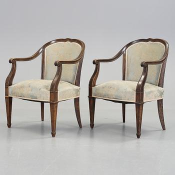KARMSTOLAR, ett par, art deco, 1920/30-tal.