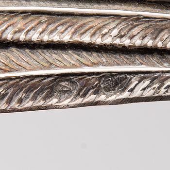 Two bird table decorations in silver, Spain after 1934.