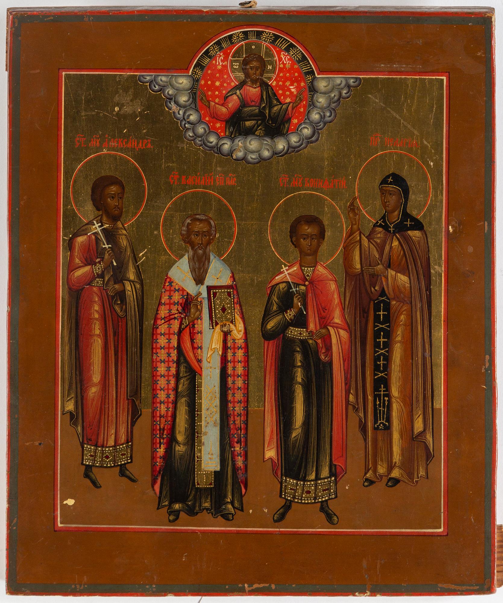 Icons, 2, tempera on panel, Russia, Greece, 19th Century.